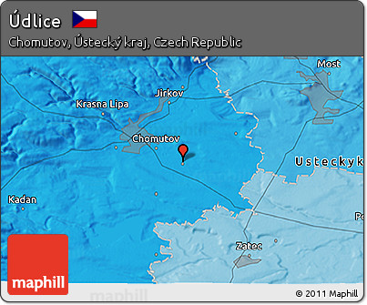 Political 3D Map of Údlice