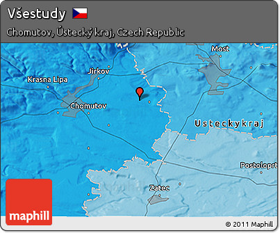 Political 3D Map of Všestudy
