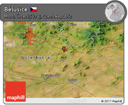 Satellite 3D Map of Bělušice