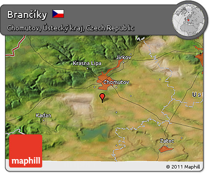 Satellite 3D Map of Brančíky