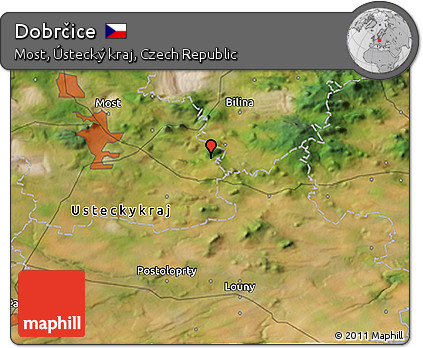 Satellite 3D Map of Dobrčice