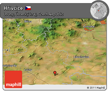 Satellite 3D Map of Hřivčice