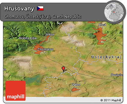 Satellite 3D Map of Hrušovany
