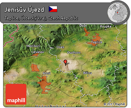 Satellite 3D Map of Jenišŭv Újezd