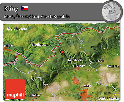 Satellite 3D Map of Klíny