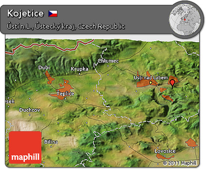 Satellite 3D Map of Kojetice