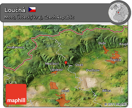 Satellite 3D Map of Loučná