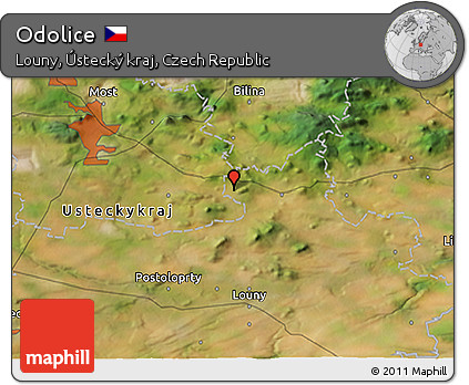 Satellite 3D Map of Odolice