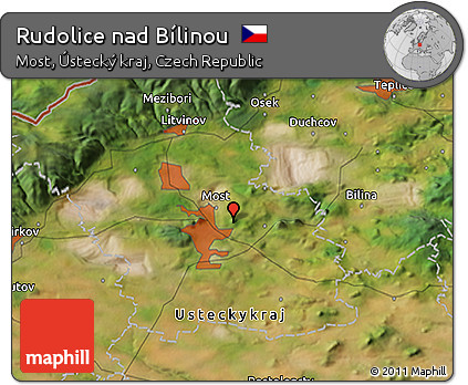 Satellite 3D Map of Rudolice Nad Bílinou