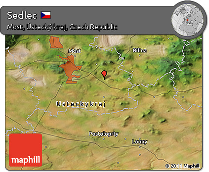 Satellite 3D Map of Sedlec