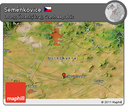 Satellite 3D Map of Seménkovice