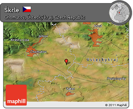 Satellite 3D Map of Škrle