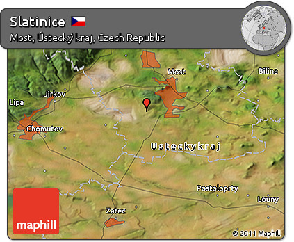 Satellite 3D Map of Slatinice
