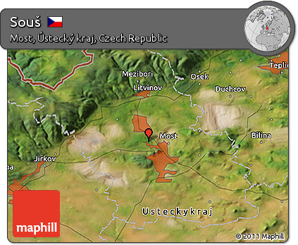 Satellite 3D Map of Souš