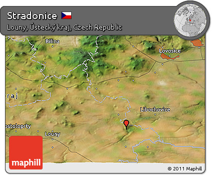 Satellite 3D Map of Stradonice