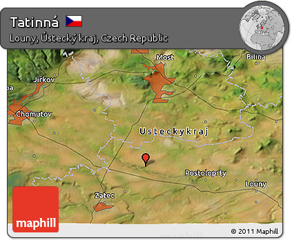 Satellite 3D Map of Tatinná