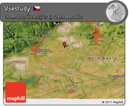 Satellite 3D Map of Všestudy