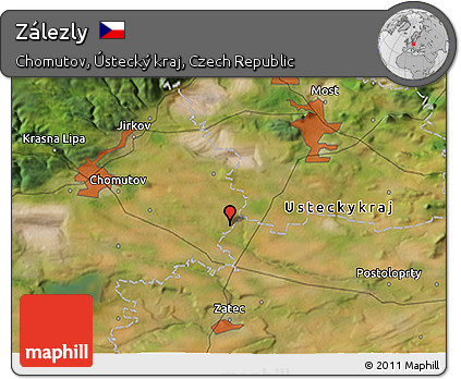 Satellite 3D Map of Zálezly