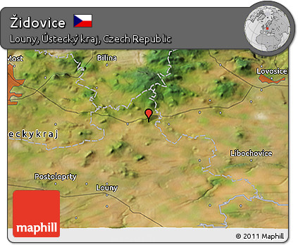 Satellite 3D Map of Židovice