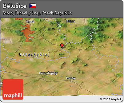 Satellite 3D Map of Bělušice