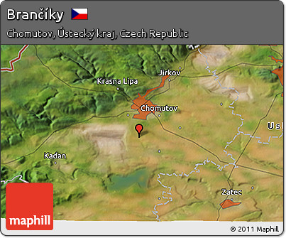 Satellite 3D Map of Brančíky
