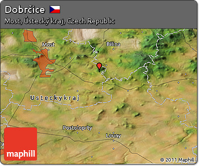 Satellite 3D Map of Dobrčice