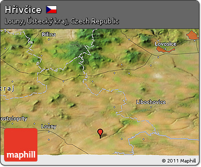 Satellite 3D Map of Hřivčice