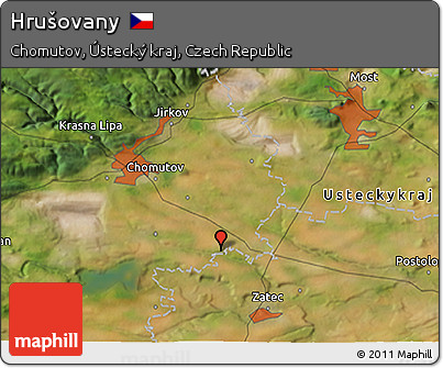 Satellite 3D Map of Hrušovany