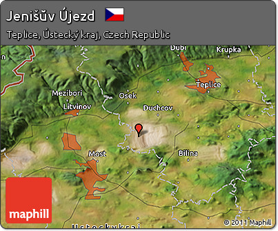 Satellite 3D Map of Jenišŭv Újezd