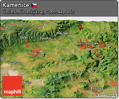 Satellite 3D Map of Kamenice