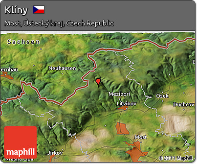 Satellite 3D Map of Klíny