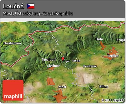 Satellite 3D Map of Loučná