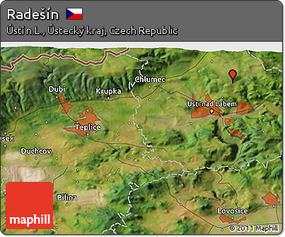 Satellite 3D Map of Radešín
