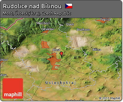 Satellite 3D Map of Rudolice Nad Bílinou