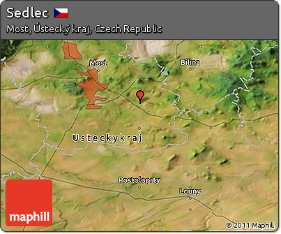 Satellite 3D Map of Sedlec