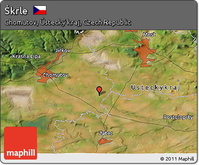 Satellite 3D Map of Škrle