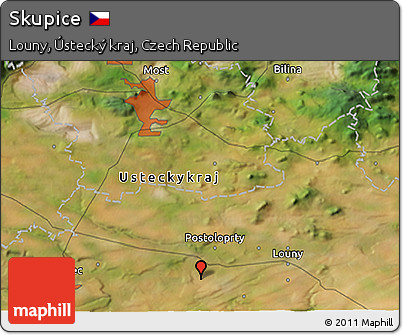 Satellite 3D Map of Skupice