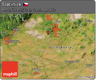 Satellite 3D Map of Slatinice