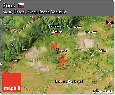 Satellite 3D Map of Souš