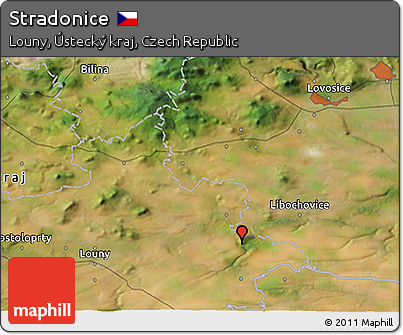 Satellite 3D Map of Stradonice