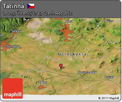 Satellite 3D Map of Tatinná