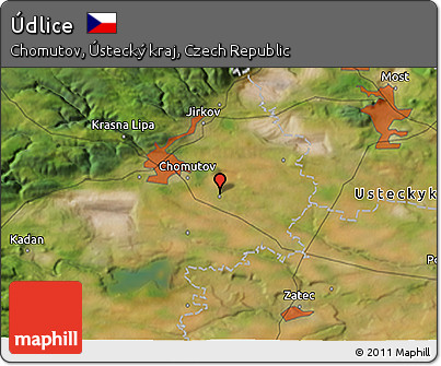 Satellite 3D Map of Údlice