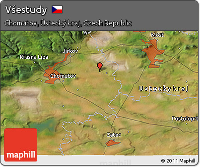 Satellite 3D Map of Všestudy