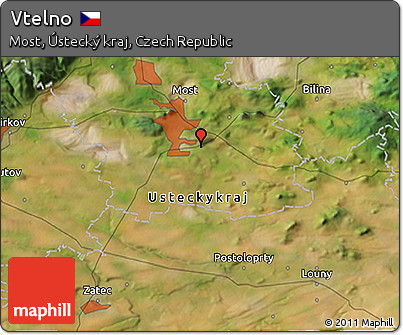 Satellite 3D Map of Vtelno