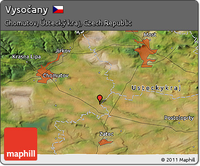 Satellite 3D Map of Vysočany