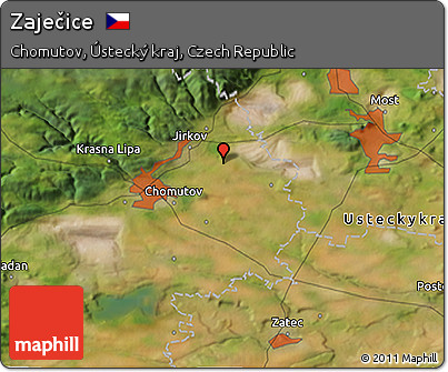 Satellite 3D Map of Zaječice