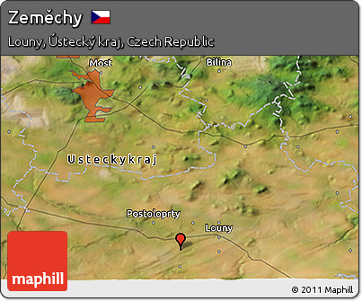 Satellite 3D Map of Zeměchy