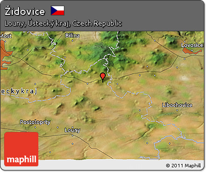 Satellite 3D Map of Židovice
