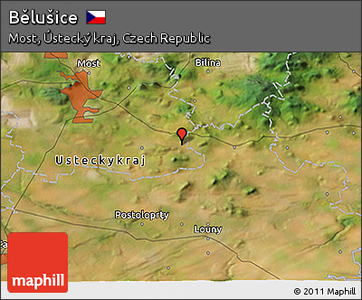 Satellite 3D Map of Bělušice