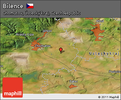 Satellite 3D Map of Bílence
